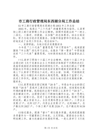 2024年市工商行政管理局东西湖分局工作总结