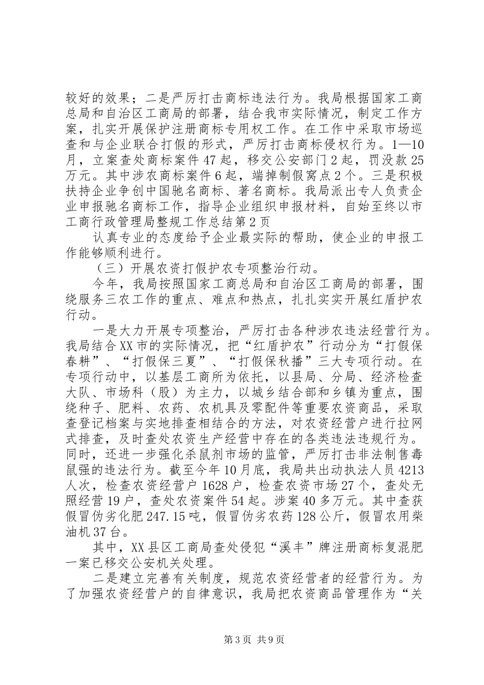 2024年市工商行政管理局整规工作总结_第3页