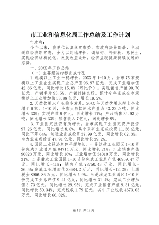 2024年市工业和信息化局工作总结及工作计划