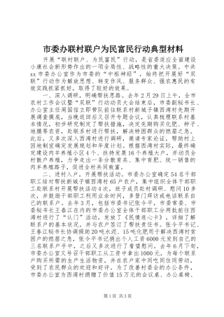 2024年市委办联村联户为民富民行动典型材料