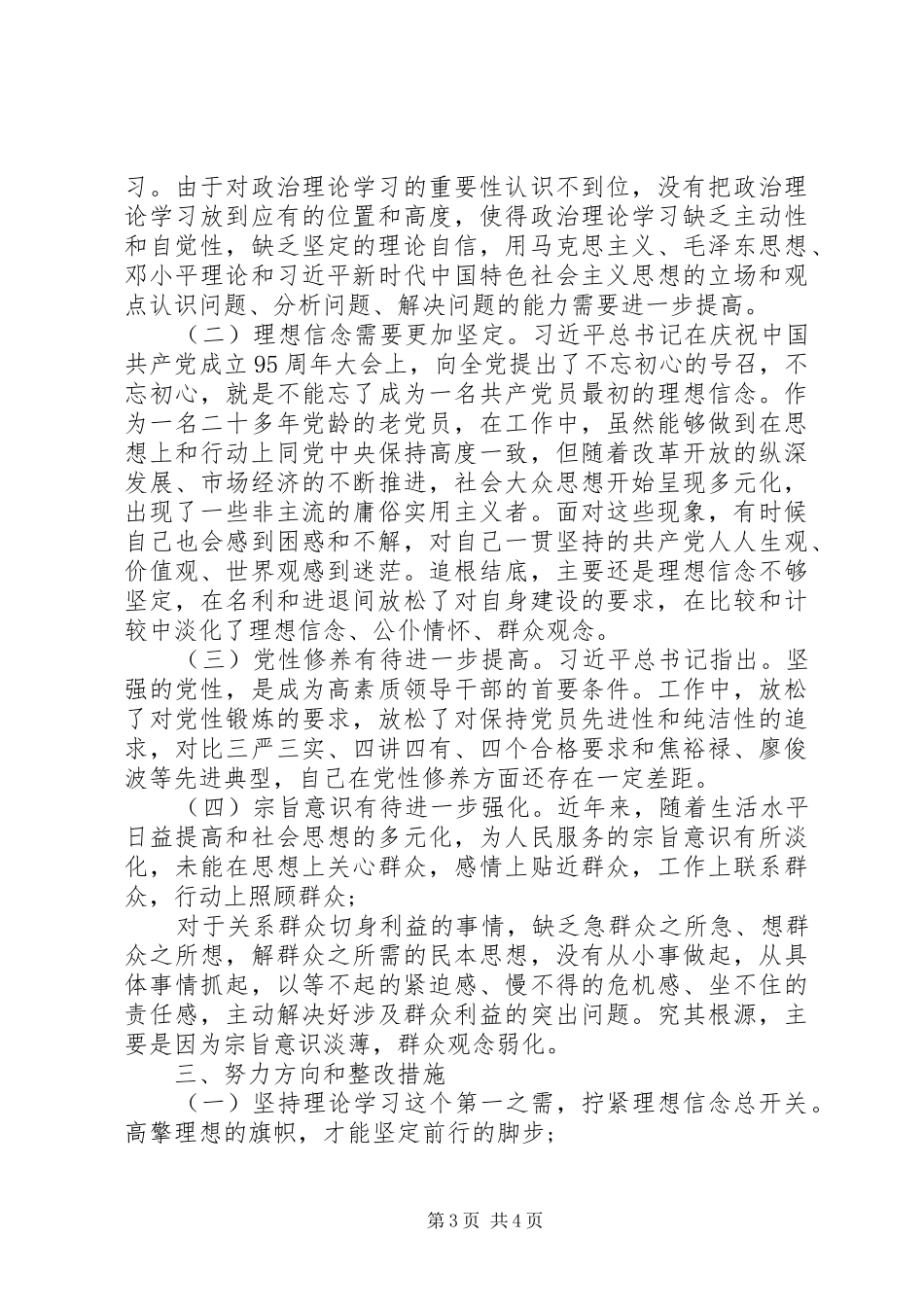 2024年市委常委班子防风险守底线对照检查材料_第3页