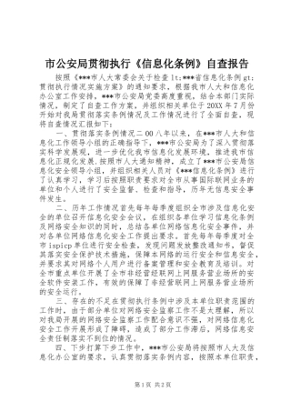 2024年市公安局贯彻执行信息化条例自查报告