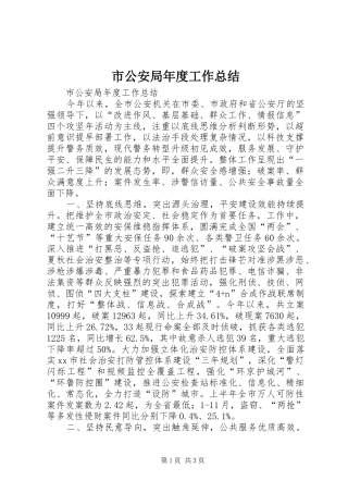 2024年市公安局年度工作总结