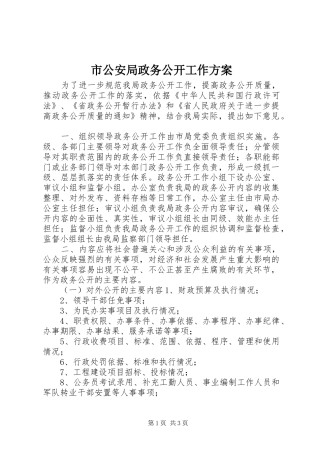 2024年市公安局政务公开工作方案