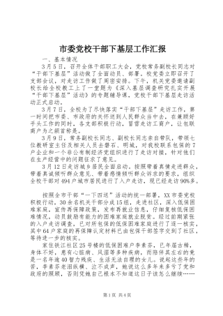 2024年市委党校干部下基层工作汇报