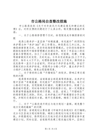 2024年市公路局自查整改措施