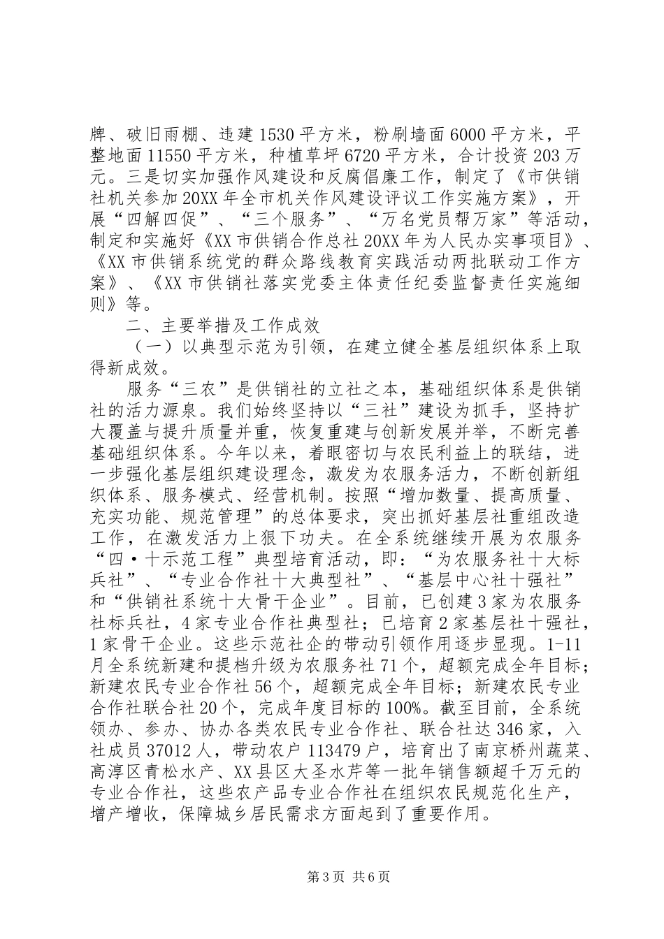 2024年市供销合作总社总体情况和主要举措及工作成效_第3页