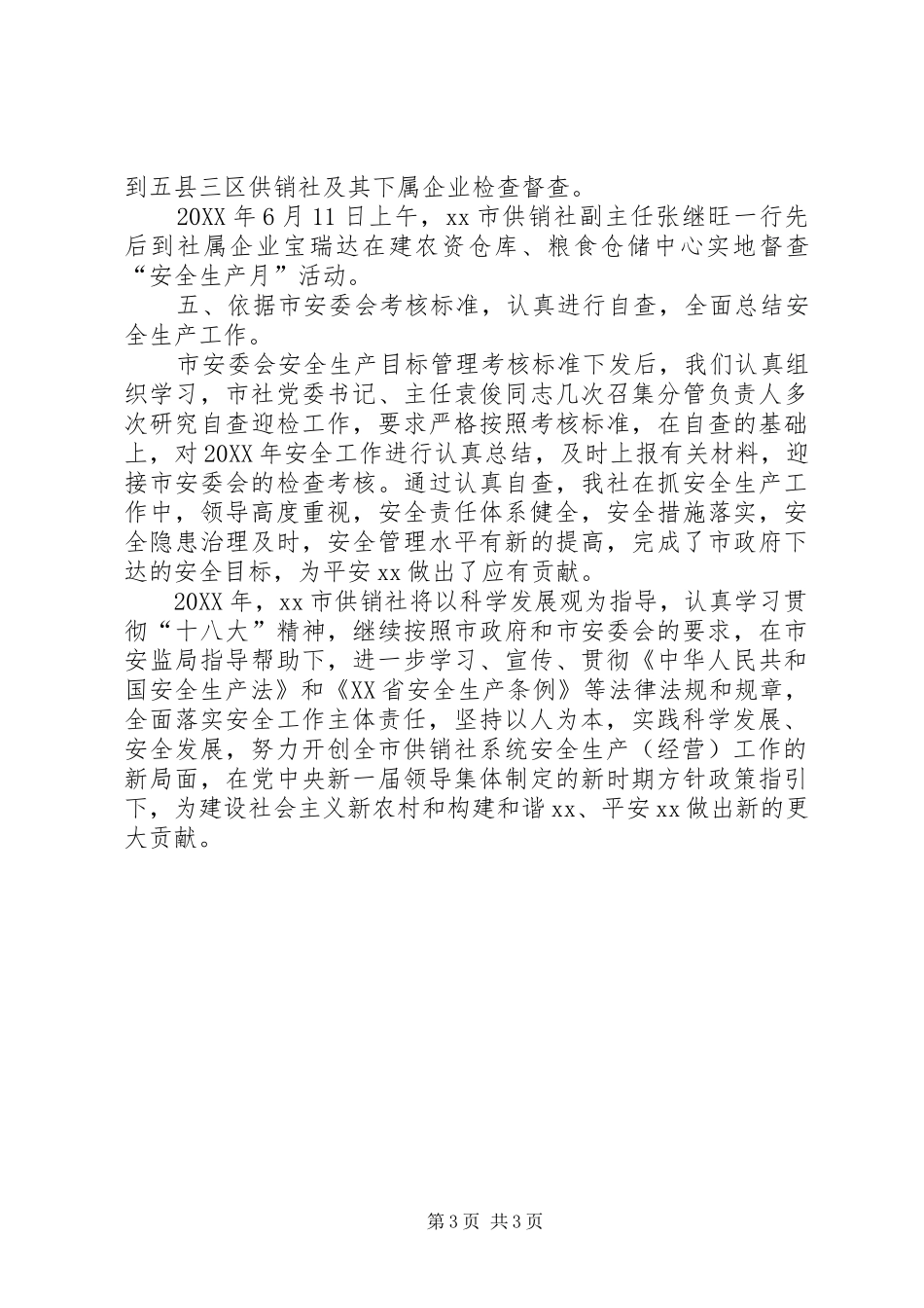 2024年市供销社年度安全生产工作总结_第3页