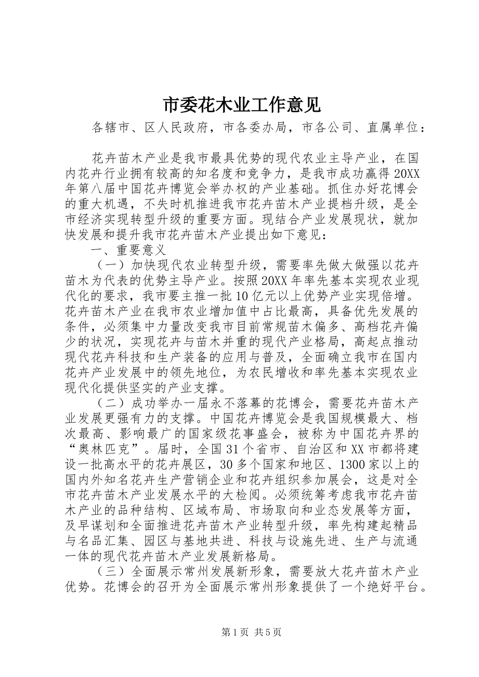 2024年市委花木业工作意见_第1页