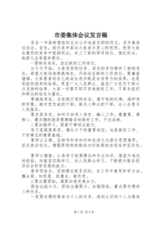 2024年市委集体会议讲话稿