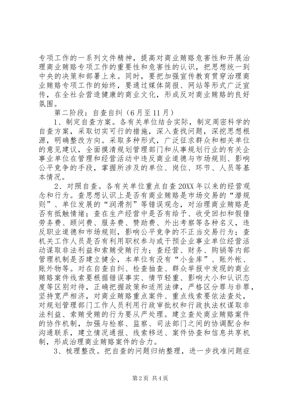 2024年市规划局治理商业贿赂专项工作实施方案_第2页