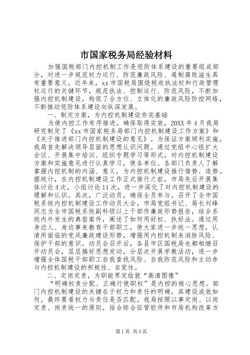2024年市国家税务局经验材料_第1页