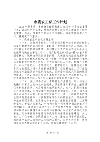 2024年市委农工部工作计划