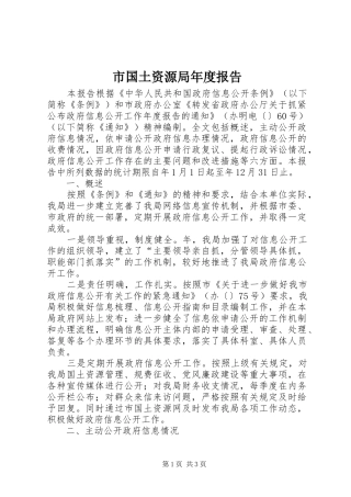 2024年市国土资源局年度报告