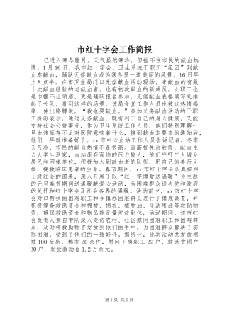 2024年市红十字会工作简报