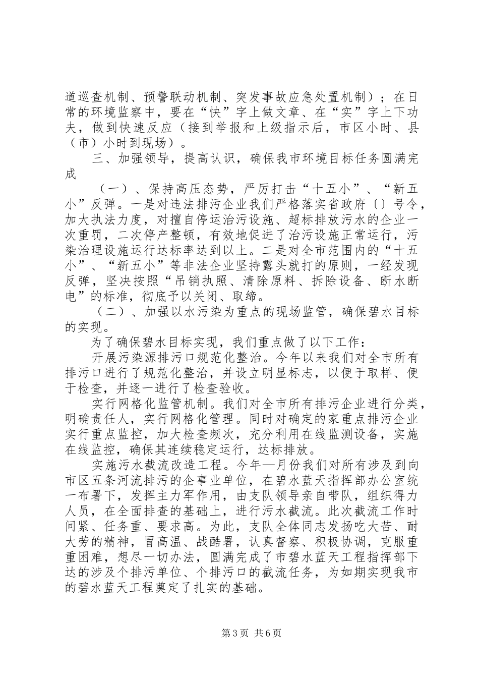 2024年市环境监察支队创三城经验材料_第3页