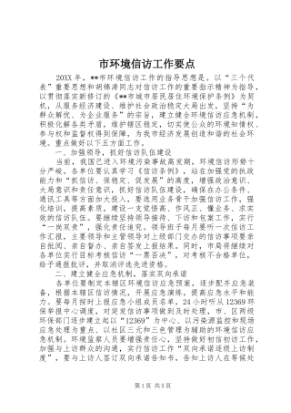2024年市环境信访工作要点