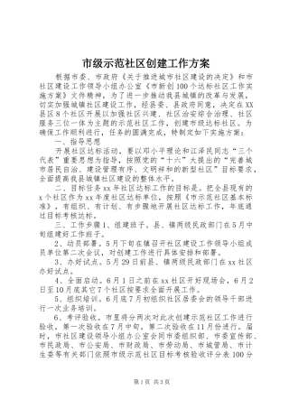 2024年市级示范社区创建工作方案