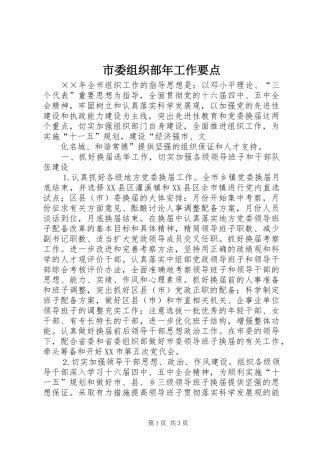 2024年市委组织部年工作要点