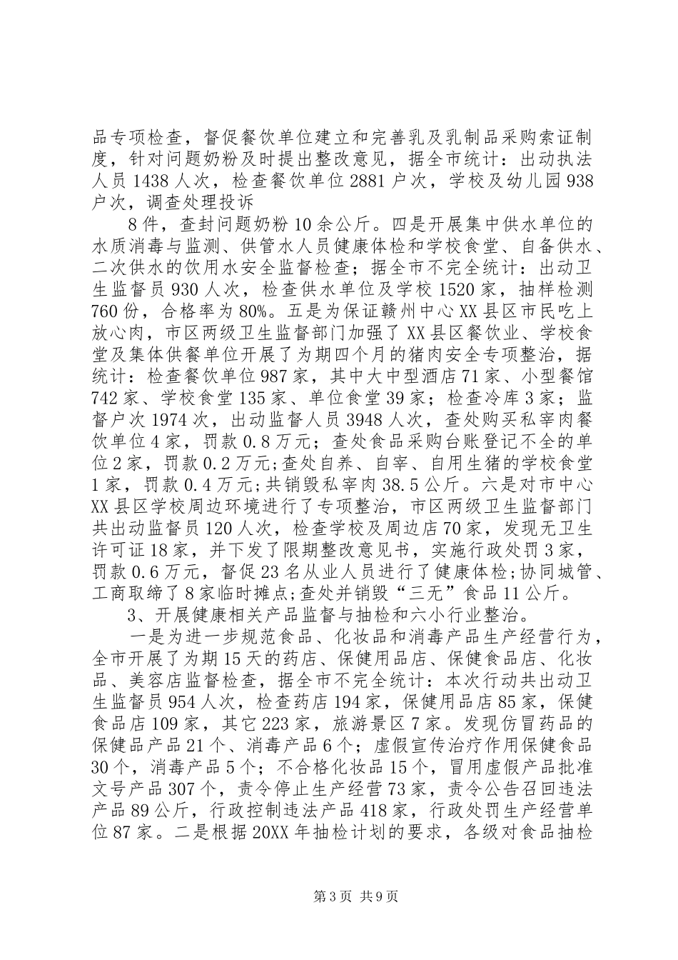 2024年市卫生法制与监督工作总结_第3页