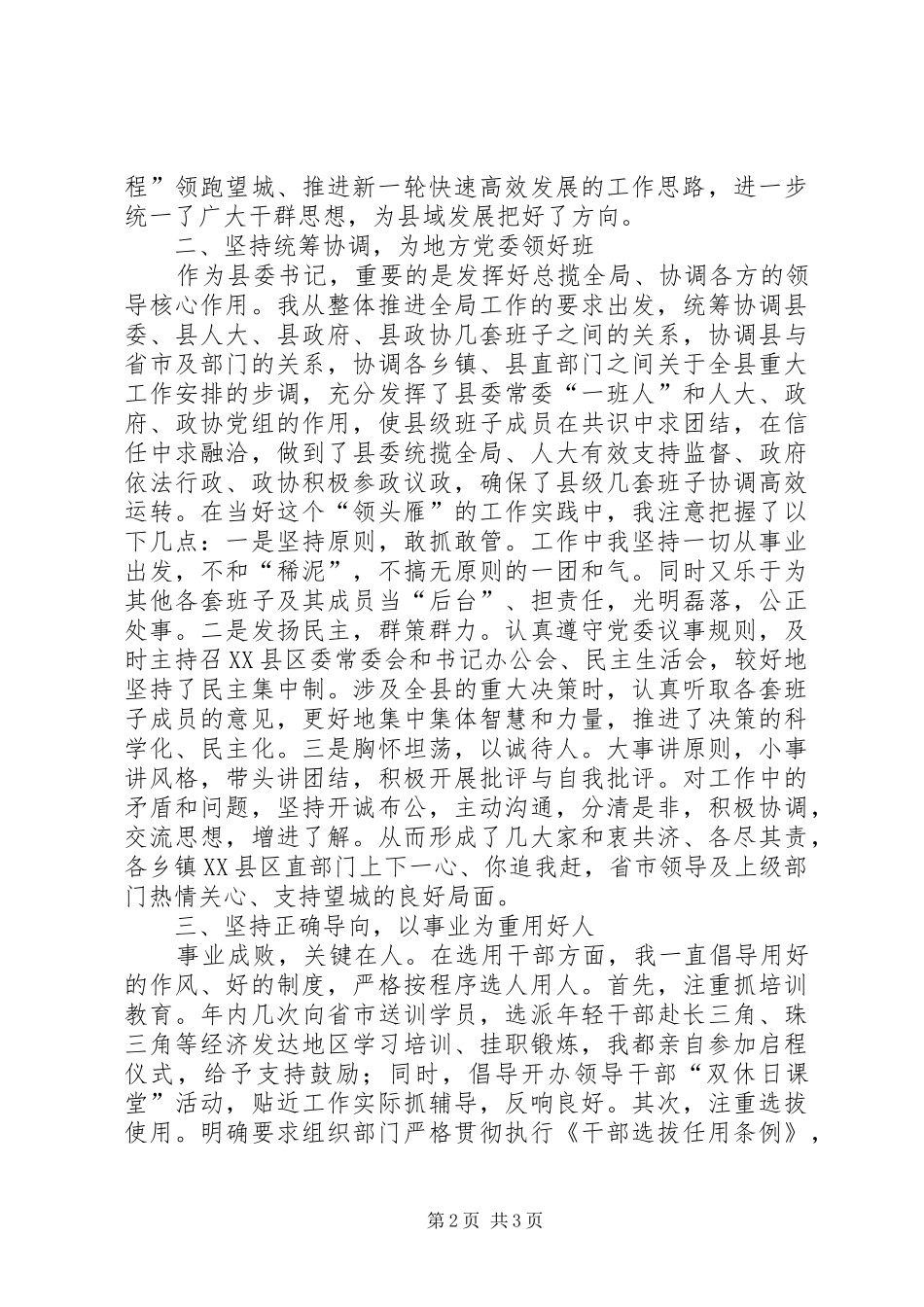 2024年县委书记年度工作总结_第2页
