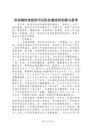 2024年市加强村党组织书记队伍建设的实践与思考