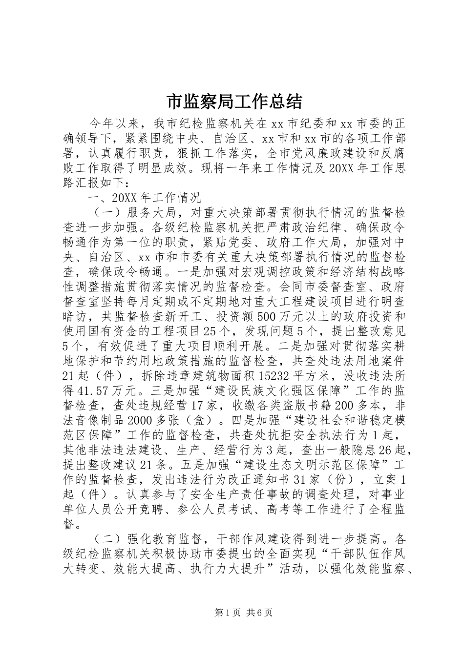 2024年市监察局工作总结_第1页