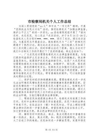 2024年市检察局机关个人工作总结