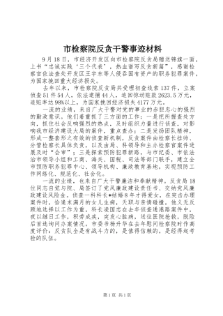 2024年市检察院反贪干警事迹材料