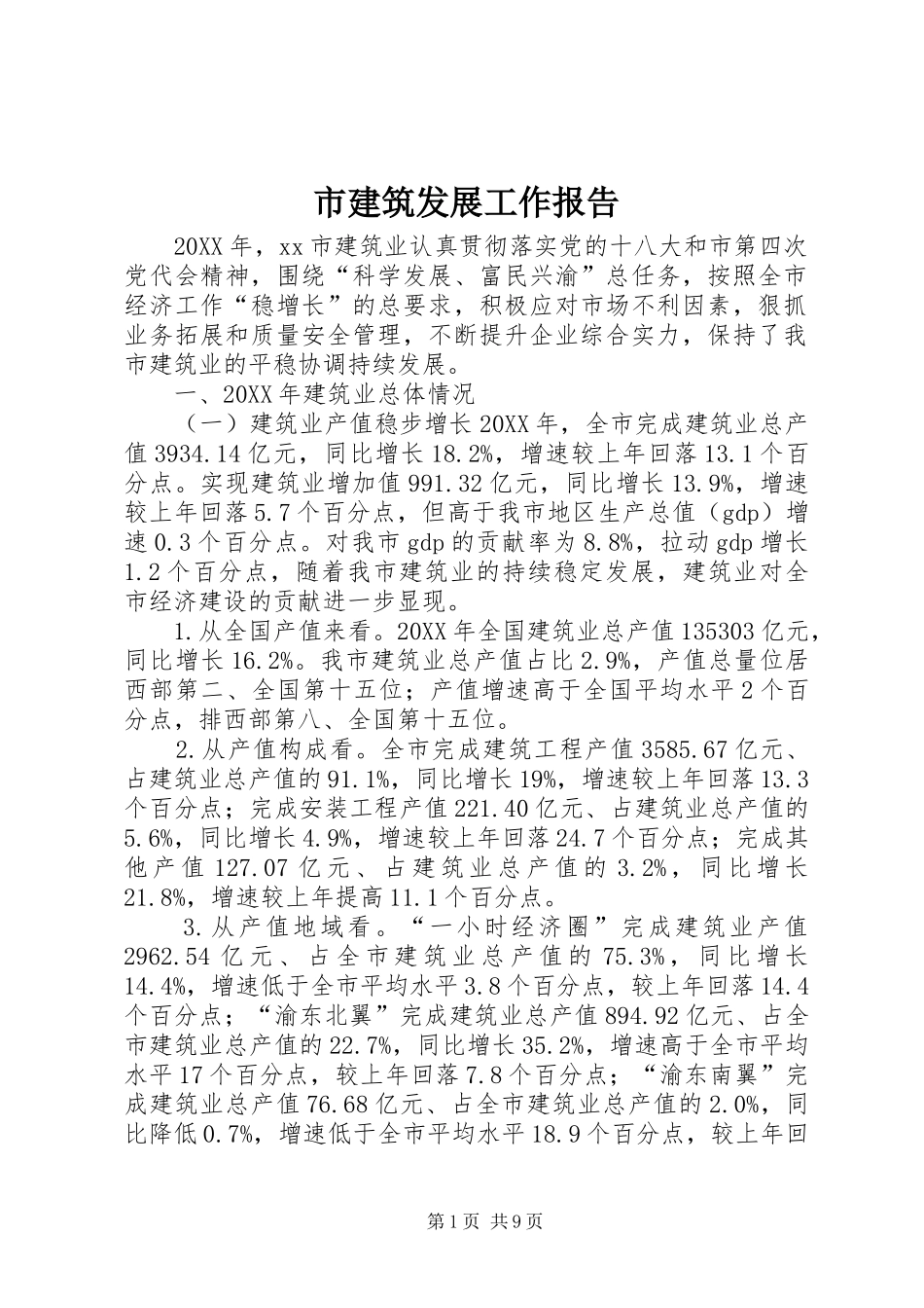 2024年市建筑发展工作报告_第1页