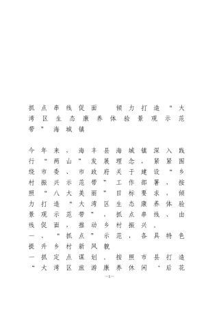 乡村振兴工作汇报5篇