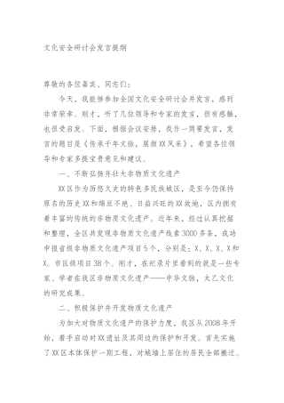 文化安全研讨会发言提纲