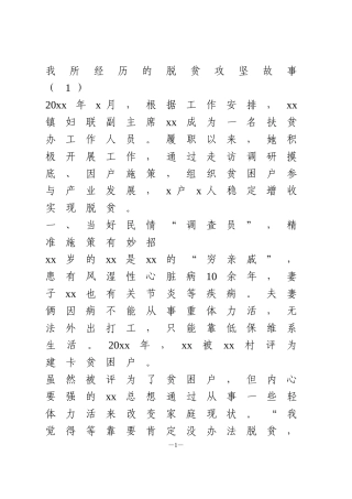 我所经历的脱贫攻坚故事2篇