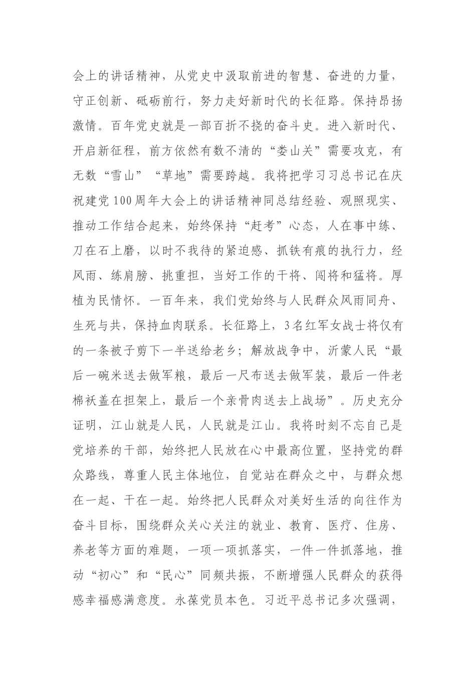市领导学习习总书记在庆祝建党100周年大会上的讲话精神研讨发言_第3页