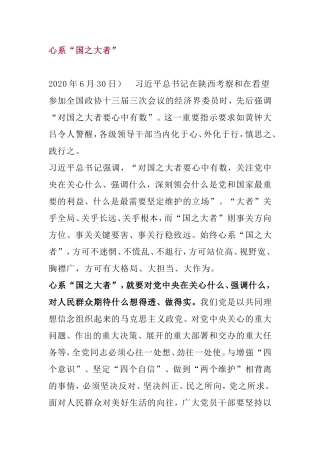 心系“国之大者”