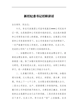 新任纪委书记任职讲话一_转换