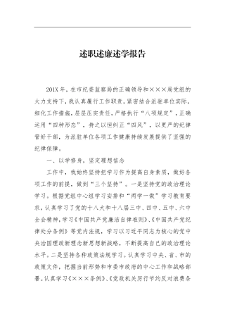 述职述廉述学报告