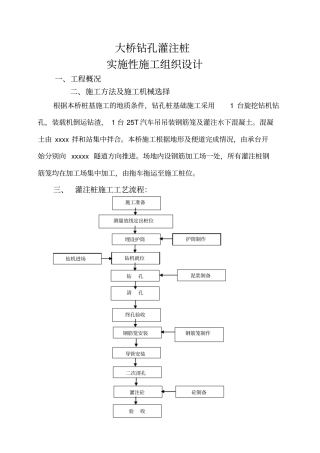 旋挖钻钻孔灌注桩施工方案