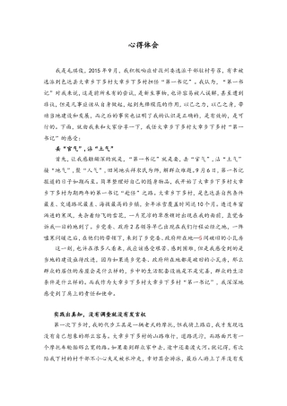 选派干部驻村心得体会