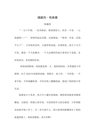 扬家风·传美德
