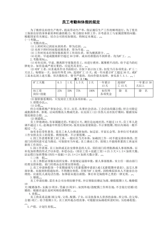 员工考勤和休假的规定