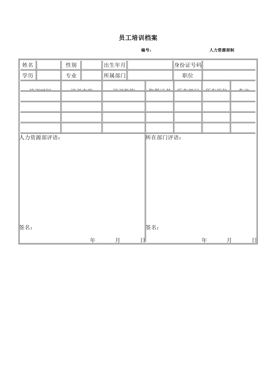 员工培训档案_第1页