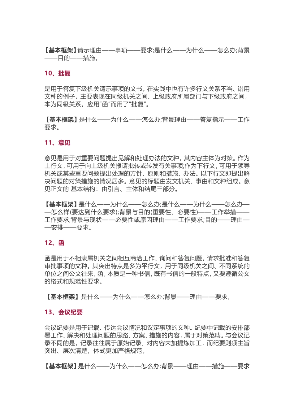 最全公文与事务文书框架格式_第3页