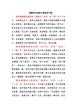 做新时代的奋斗者和好干部