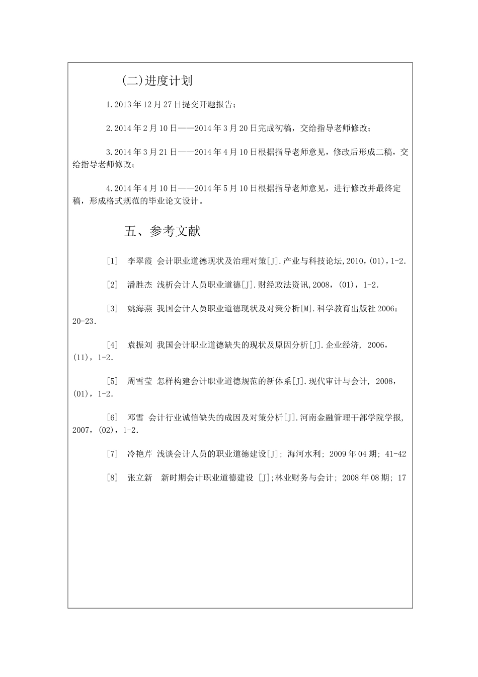 中国会计职业道德现状分析及必要性开题报告-_第3页