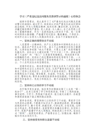 2篇学习《严重违纪违法问题及其教训警示的通报》心得体会