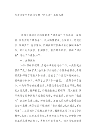 中央环保督察“回头看”工作总结