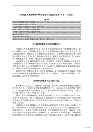专家在碳达峰•碳中和主题论坛上的发言汇编（8篇）