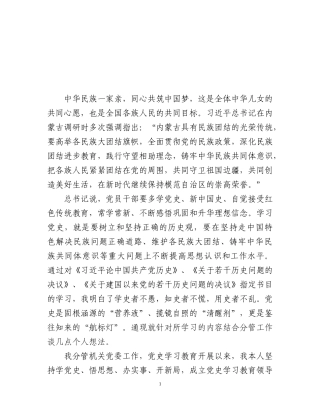 党办：深化学习党史学习教育，铸牢中华民族共同体意识发言稿  自然资源局