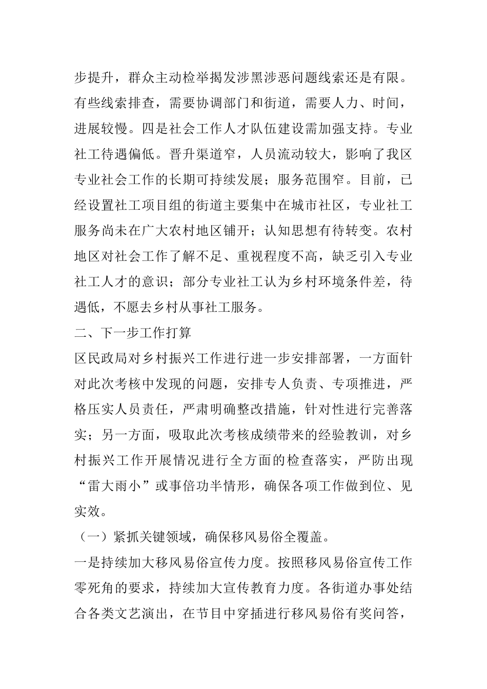 X区民政局关于乡村振兴考核情况汇报_第2页